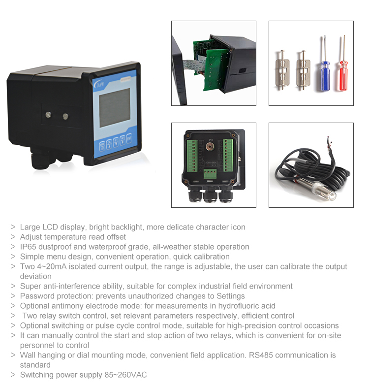 Ozone Concentration Analyzer Dissolved Online Ozone Tester PH ORP Ozone Water Monitor