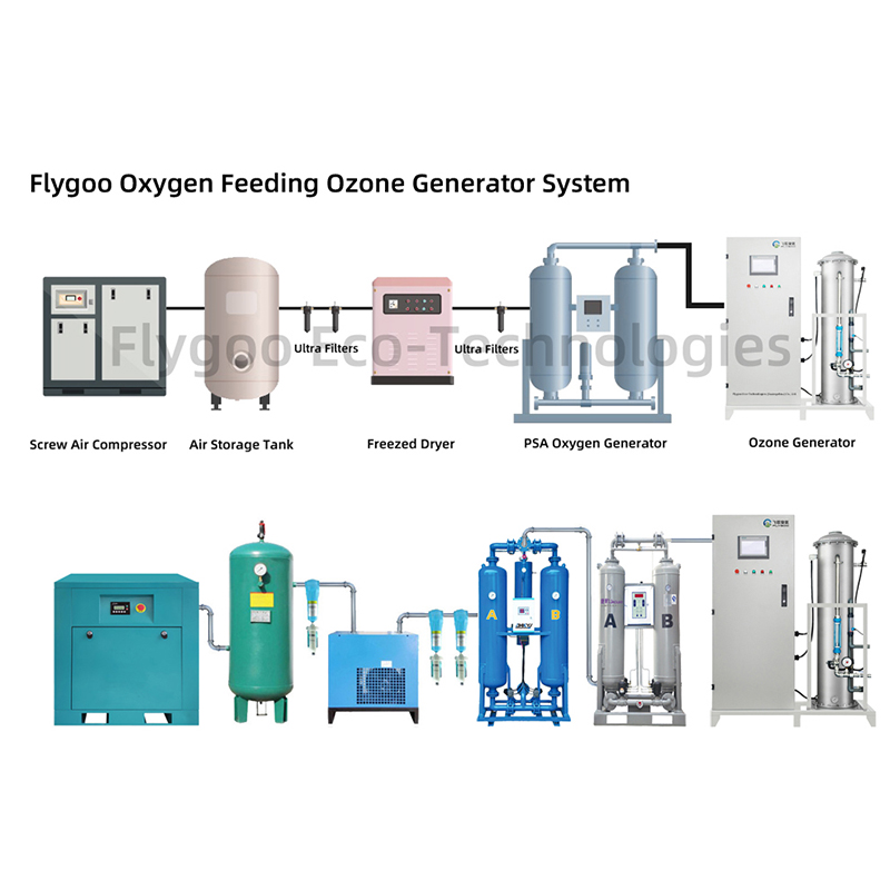 Flygoo 400g 500g 1kg 2kg Corona Discharge Industrial Ozone Generator for Water Treatment