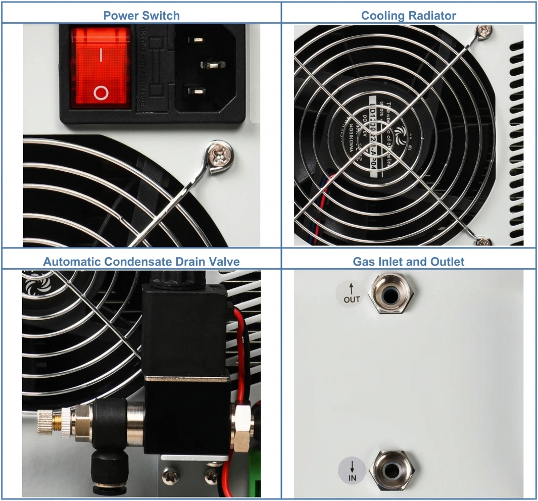 Flygoo Small Refrigerated Air Dryer Provides Dry Air Feed Gas for Ozone Generator
